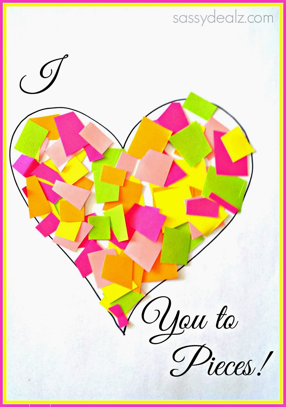 "I Love You to Pieces" Heart Craft For Kids {Valentine Card Idea