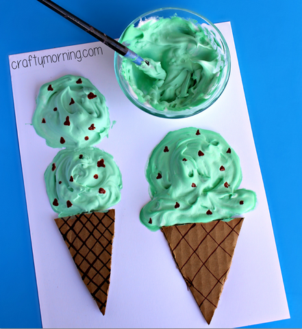 puffy-paint-ice-cream-cones-craft