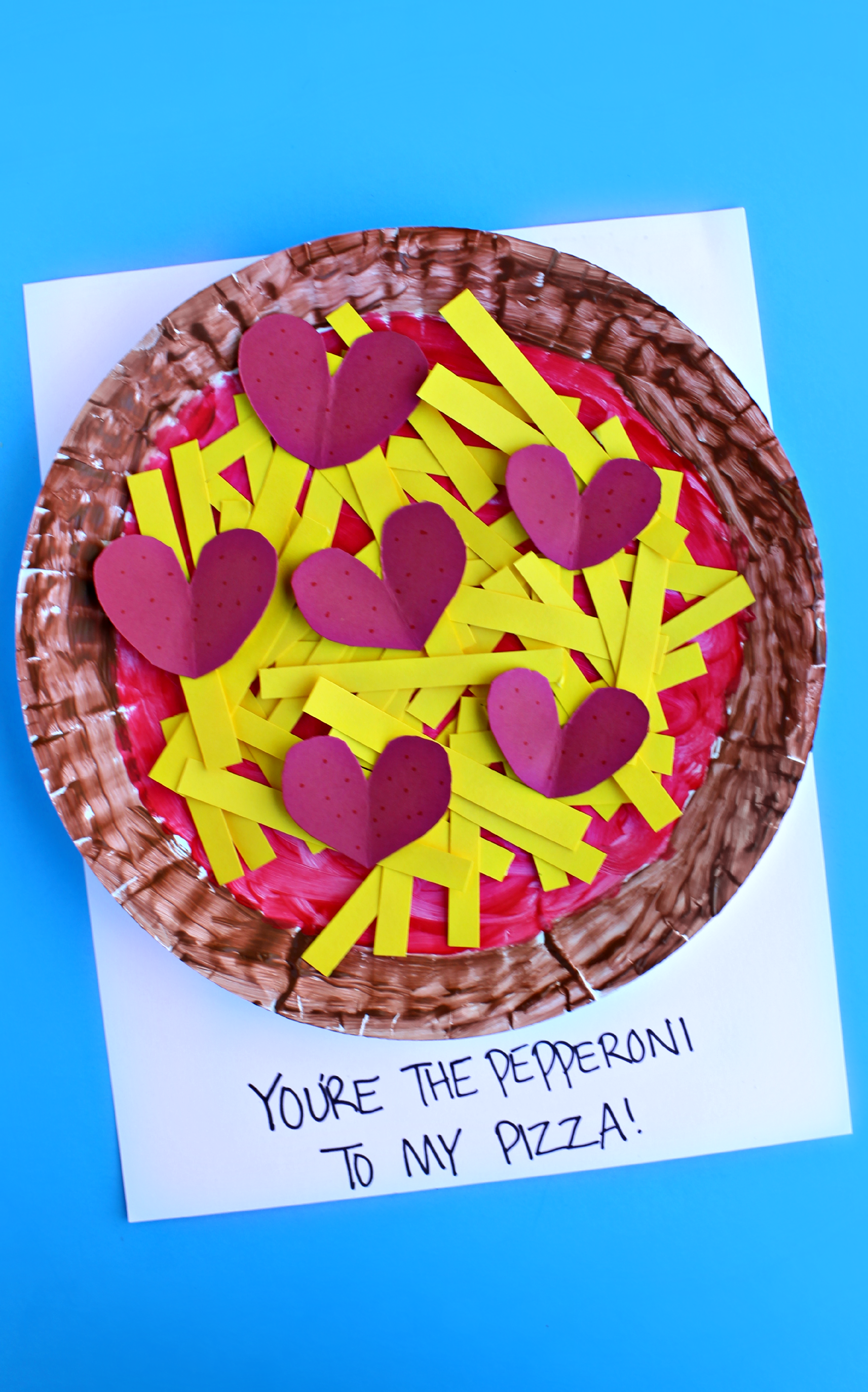 Paper Plate Pepperoni Pizza Valentine Craft by Crafty Morning