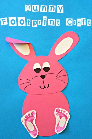 Bunny Footprint Craft For Kids