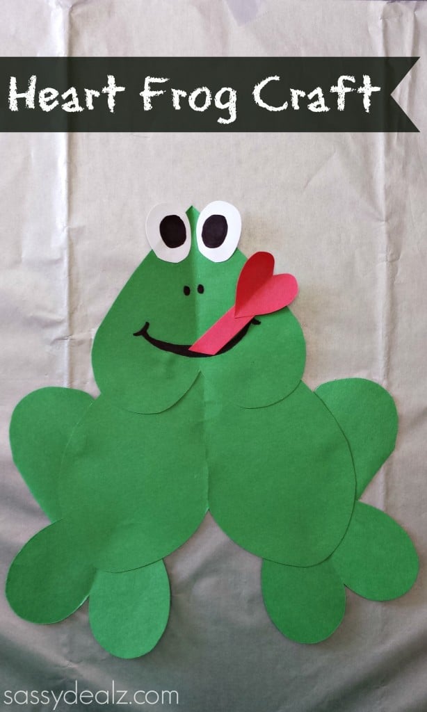 Paper Heart Frog Craft For Kids