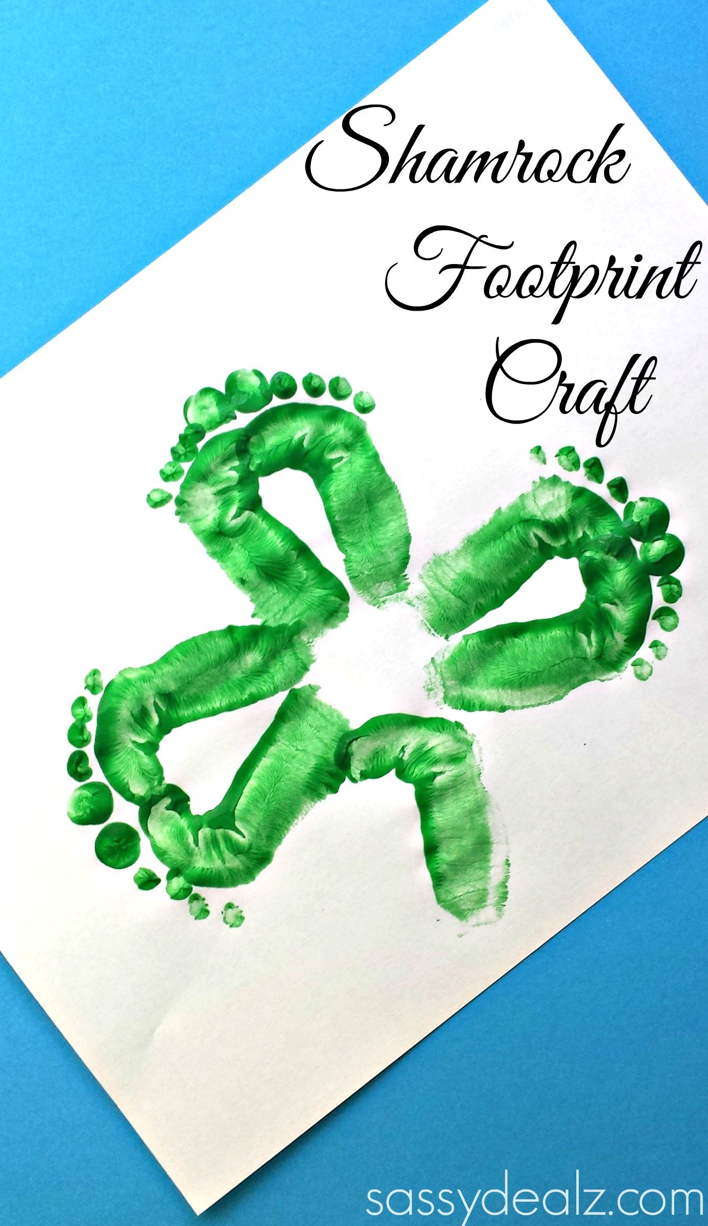 footprint shamrock craft for st patricks day