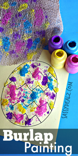 Burlap Easter Egg Painting Activity for Kids