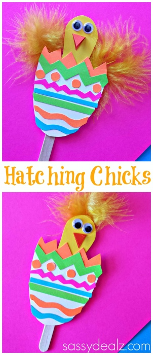 Hatching Chick Craft Using Popsicle Sticks (Easter Egg)