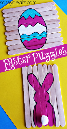 Popsicle Stick Easter Puzzles for Kids
