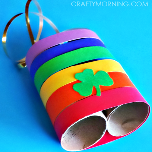 Rainbow Toilet Paper Roll Binoculars Craft for Kids