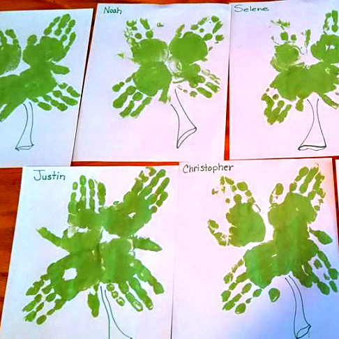 Shamrock Handprint Craft for St. Patrick’s Day