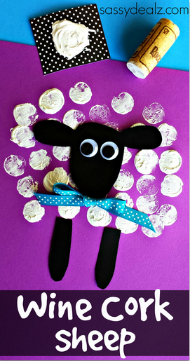 Wine Cork Sheep Craft for Kids