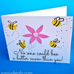 Fingerprint Bee Mother's Day Card for Kids to Make