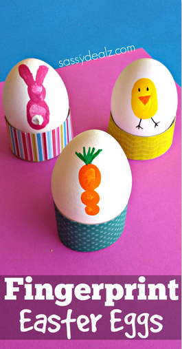 Fingerprint Easter Egg Decorating for Kids