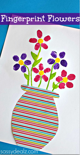 Fingerprint Flower Pot Craft for Kids to Make