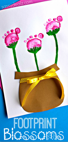 Flower Pot Craft using Kid’s Footprints