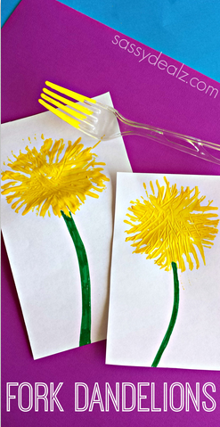 Make Dandelions Using a Fork (Kids Craft)