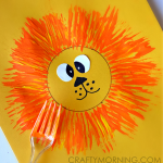 Easy Lion Card Idea for Kids to Make Using a Fork