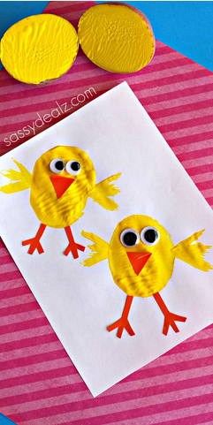 Chick Potato Stamping Craft for Kids