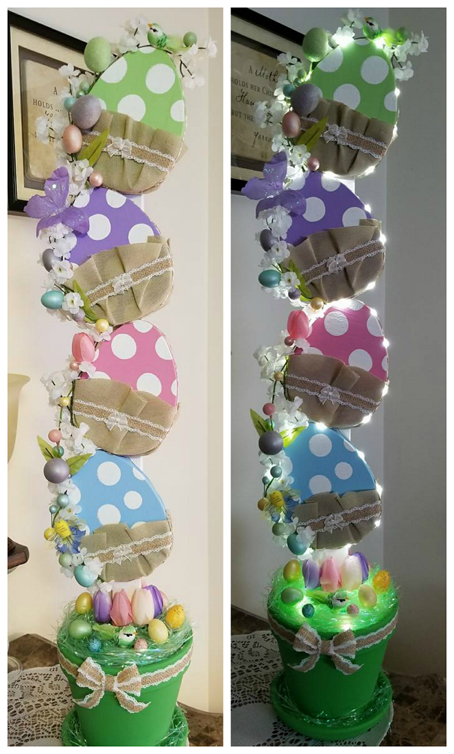 Wood Easter Egg Topiary