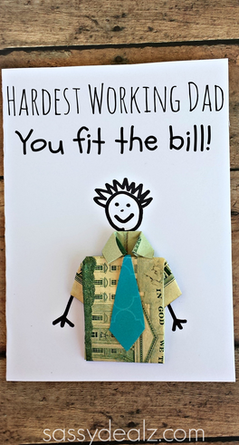 Dollar Bill Origami T-Shirt Father’s Day Card