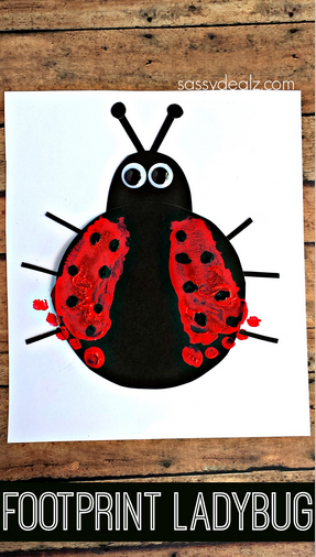 Footprint Ladybug Craft for Kids