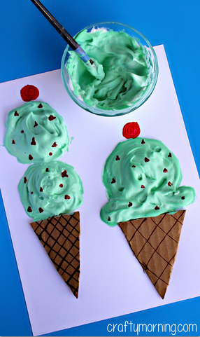 puffy-paint-ice-cream-cones-craft-for-kids