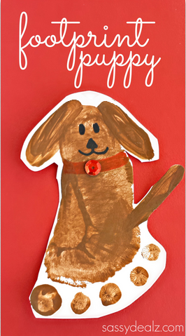 Footprint Puppy Dog Craft for Kids