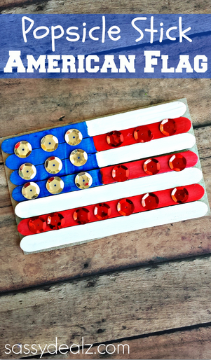 Popsicle Stick American Flag Craft for Kids