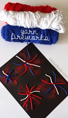 Yarn Fireworks Craft for Kids to Make