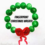 Cute Fingerprint Christmas Wreath Craft For Kids