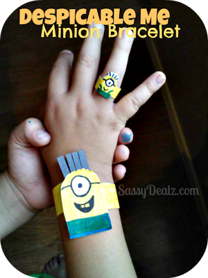 How To Make a Despicable Me Minion Kid’s Bracelet (Cheap DIY Paper Craft)