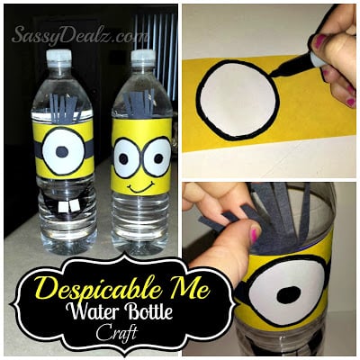 DIY: Despicable Me Minion Water Bottle Craft For Kids (Cover Tutorial)