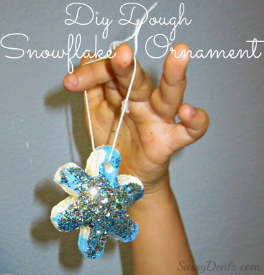 Dough Snowflake Glitter Ornaments (Christmas Craft For Kids)
