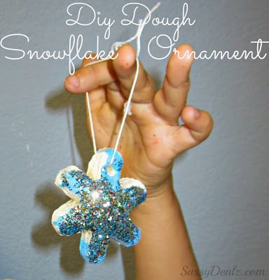 Dough Snowflake Glitter Ornaments (Christmas Craft For Kids)