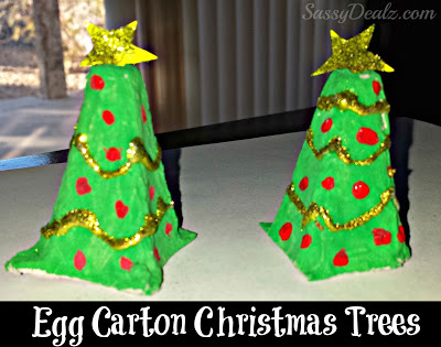 Recycled Egg Carton Christmas Tree Craft For Kids