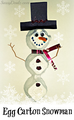 DIY Egg Carton Snowman Craft For Kids