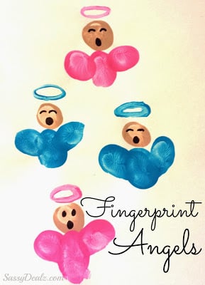 DIY Fingerprint Singing Angel Craft For Kids
