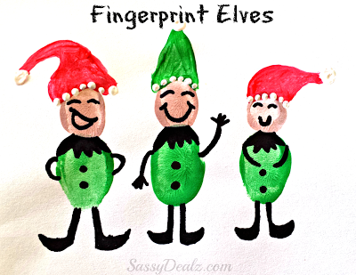 DIY Fingerprint Elf Craft For Kids at Christmas