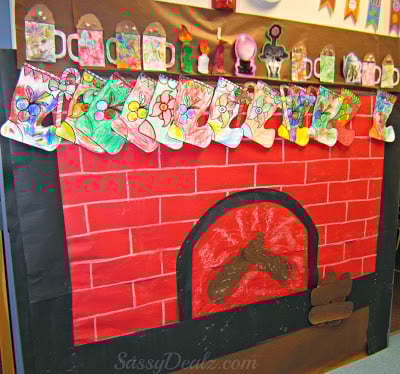 Fireplace Christmas Bulletin Board Idea For Your Classroom
