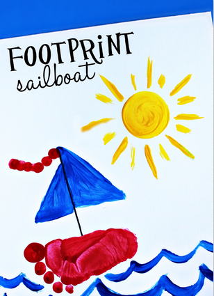 Footprint Sailboat Craft for Kids to Make