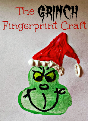 Grinch Fingerprint Craft For Kids at Christmas Time