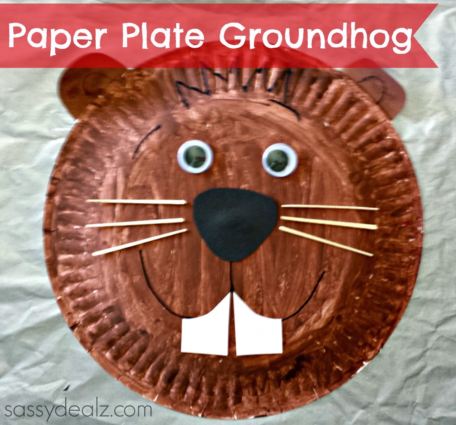 Groundhog Paper Plate Craft For Kids