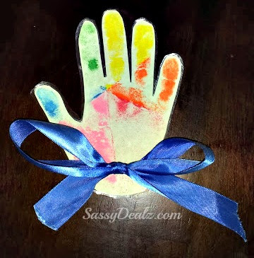 Rainbow Chalk Handprint Kid's Craft (Preschool or Kindergarten Keepsake)