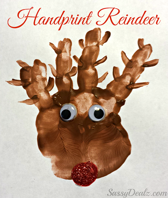 Handprint Reindeer Christmas Craft For Kids (Paint Project)