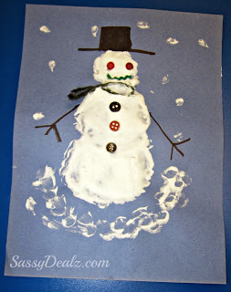 Easy Puffy Paint Snowman Art Project For Kids