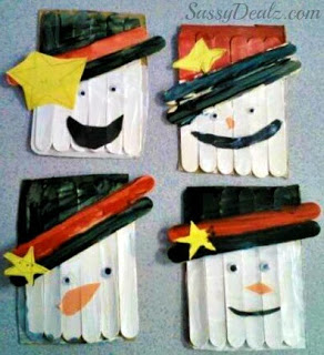 DIY Popsicle Stick Snowman Craft For Kids
