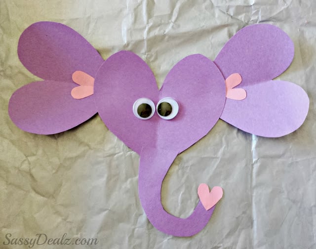 Valentines Day Elephant Craft For Kids (Toilet Paper Roll or Card)