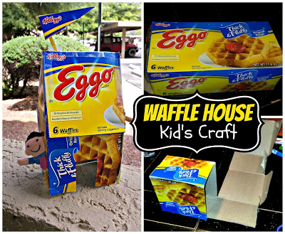 DIY: Recycled Eggo Waffle Box House (Easy Kid’s Tape Craft)