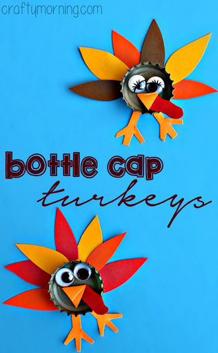 bottle-cap-turkey-craft-for-kids