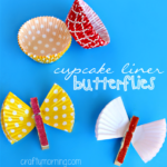 Cupcake Liner Butterfly Clothespins Craft 