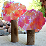 Bubble Wrap Watercolor Cardboard Tube Tree Craft