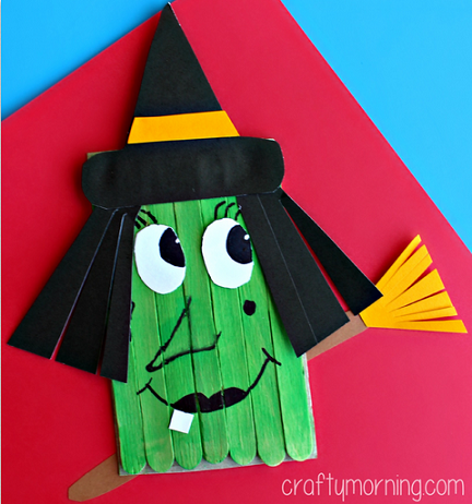 Make a Funny Witch Craft Using Popsicle Sticks
