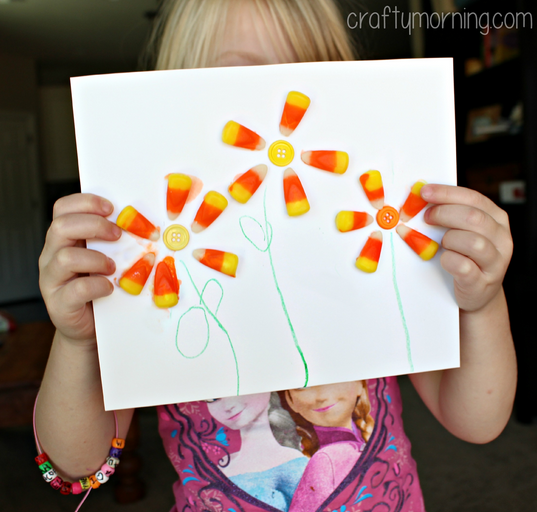Make Flowers out of Candy Corn (Kids Craft)